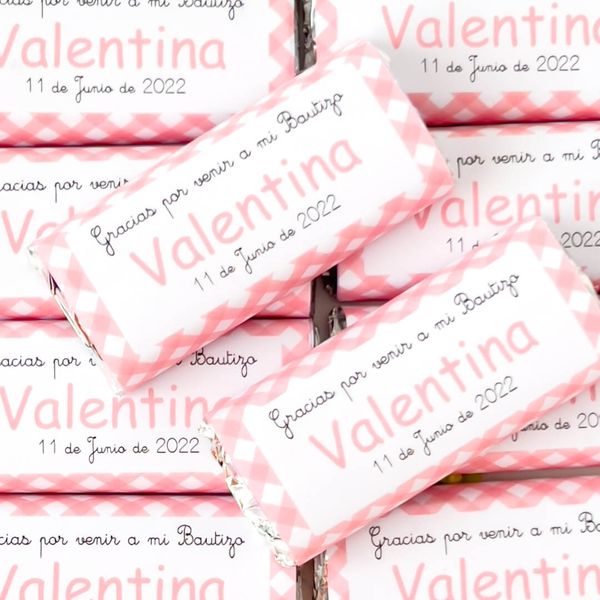 Chocolatina personalizada para recuerdo de bautizo o comunion